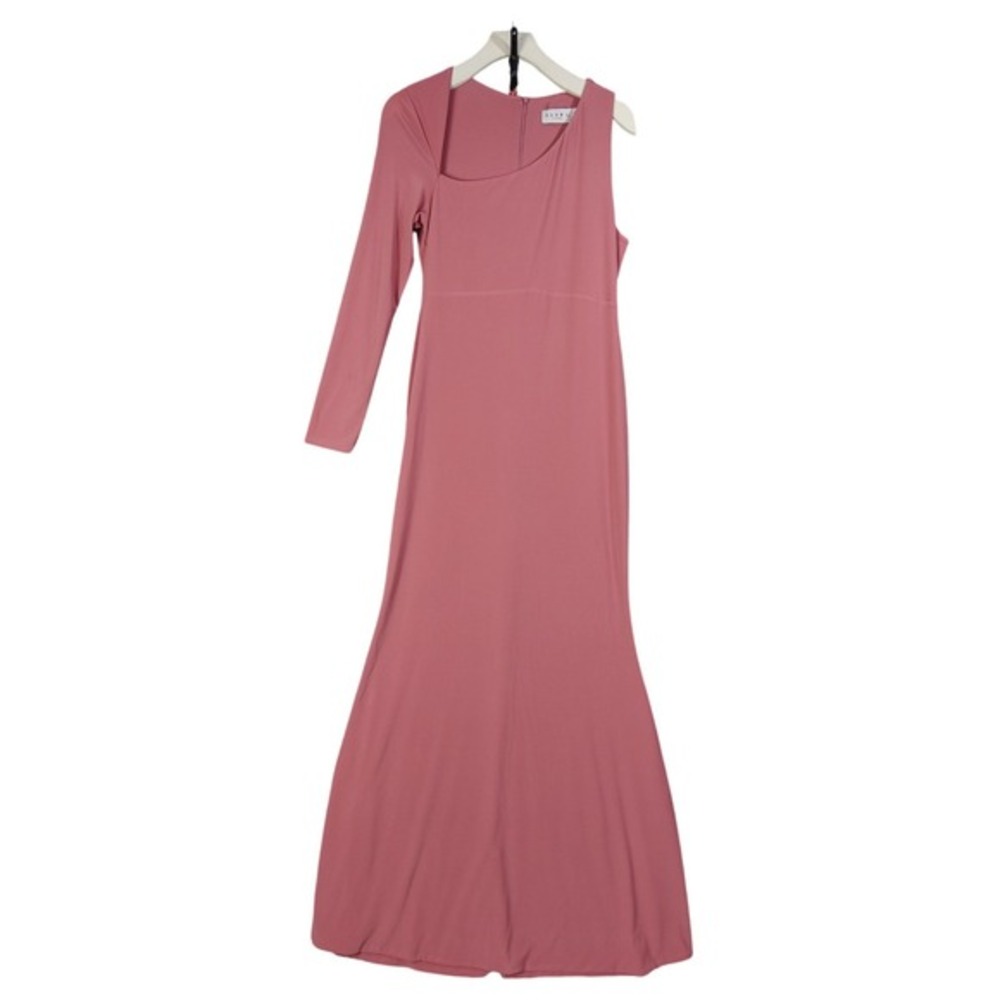 Club L London Women Formal Coquette Mermaid Maxi Dress 10 Rose Pink One Shoulder